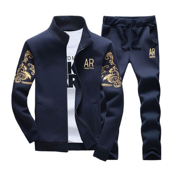 

men's tracksuits jogger spring autumn men jacket+ pants 2pcs sets sport suits male casual sweatshirts sportswear xyp0, Gray