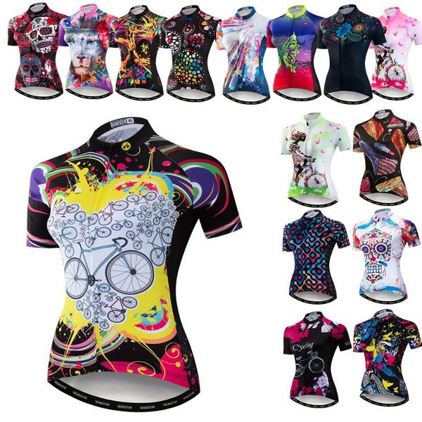 

racing jackets weimostar bike team cycling jersey women short sleeve clothing black bicycle shirt road mtb ropa, Black;red