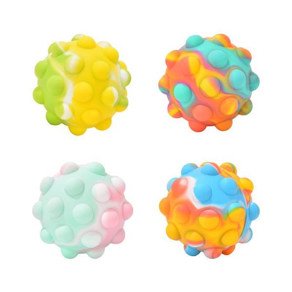 Empurre Bubble Fidget Toy Dimple 3D Sensory Descompactação Brinquedos Silicone Ball Stress Reliever para Crianças Educação