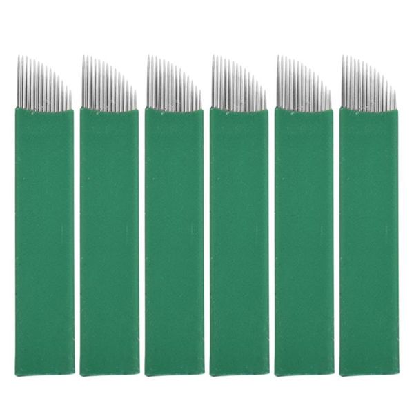 

tattoo needles 50pcs blades 14 needle permanente make-up microblading pen (blue)