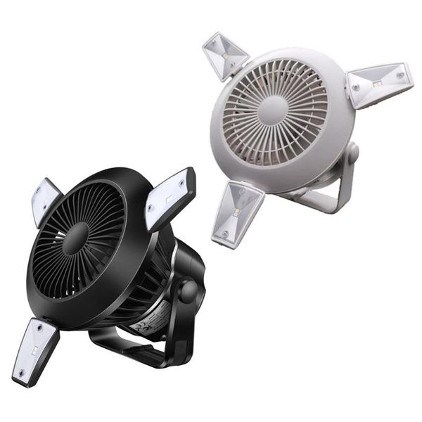 

portable solar tent fan 3 speeds with led lights hanging hook rechargeable battery operated usb for camping home office electric fans