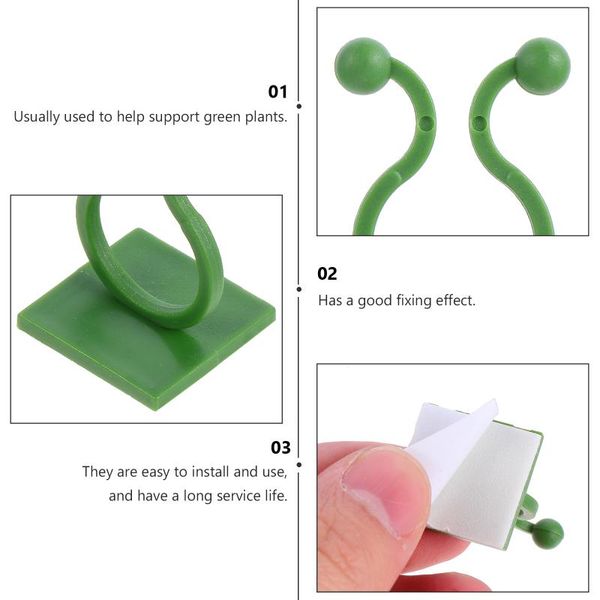 

fencing, trellis & gates 100pcs plant traction fixator hook fixing for home garden (green)