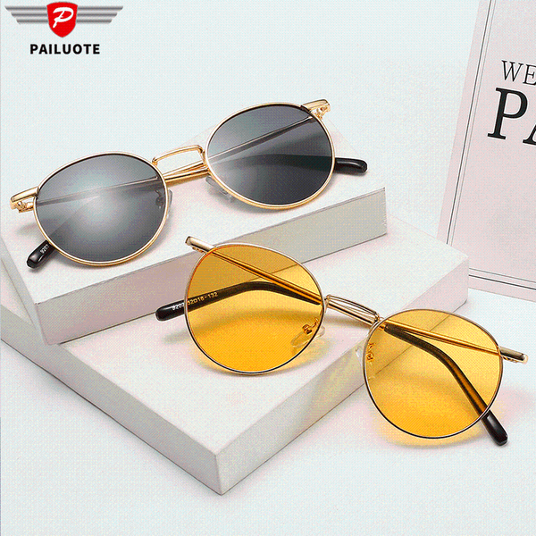 

sunglasses korea fashion designer women 2021 round frame shades eyewear glasses for men lens material resin gafas de sol, White;black
