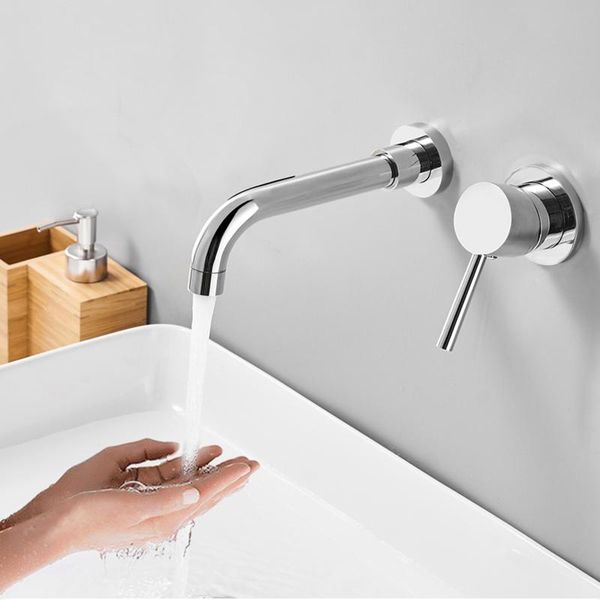 

bathroom sink faucets oil rubbered bronze/chrome copper concealed wall-mounted basin and cold water single handle dual holes faucet