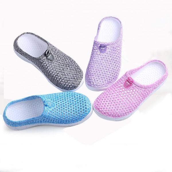

slippers drop summer women sandals hollow out mesh breathable bird nest shaped flat antiskid casual beach flip flops, Black