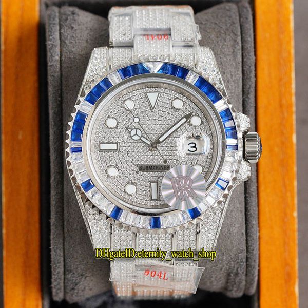 

eternity jewelry watches rff latest products 41mm 126619 116619 116659 blue t diamonds bezel 2836 automatic iced out mens watch 904l steel d, Slivery;brown