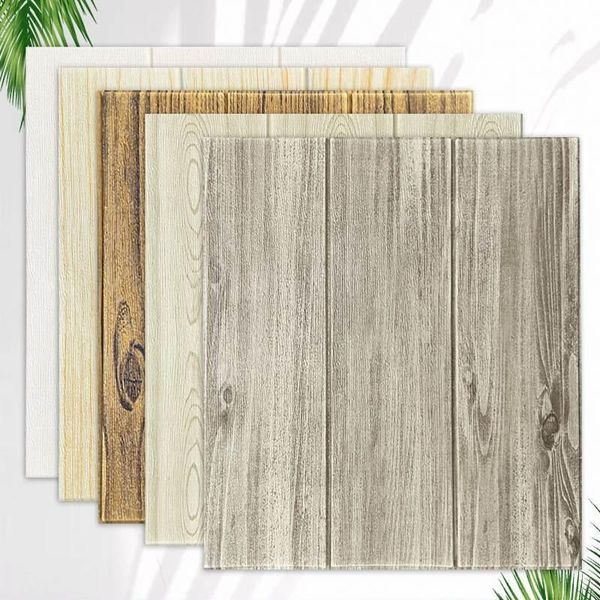 

wall stickers 35*35 cm 3d stereo waterproof foam wallpaper self-adhesive decorative ceiling wood grain decoration