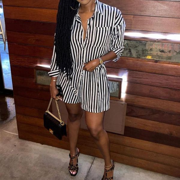 

women's tracksuits fashion cardigan loose striped chest pocket shirt pants suit women casual two piece set matching outfits 2 pcs, Gray