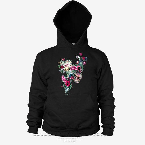 

women's hoodies & sweatshirts foreign trade european and american 3d digital printing skull sweater 2021wish men hoodie, Black