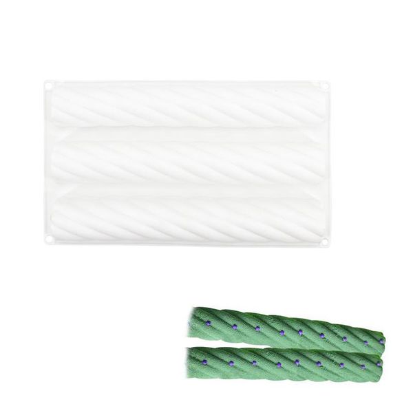 

cake tools 3 cavity silicone twist mold white with mousse chocolate ice cream molds household kitchen baking