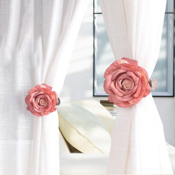

other home decor 1pcs flower curtains clip holder rose shaped curtain tiebacks organizer & strap accessories