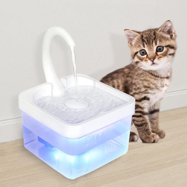 

cat bowls & feeders automatic circulation water dispenser led luminous usb powered feeder drinking filter supplies