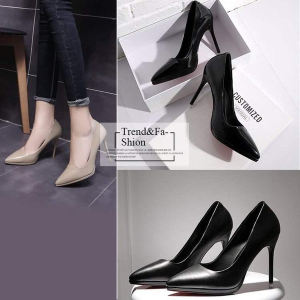 

dress shoes work the during spring and autumn 2021 tines waterproof taiwan fine with high heels fashion, Black
