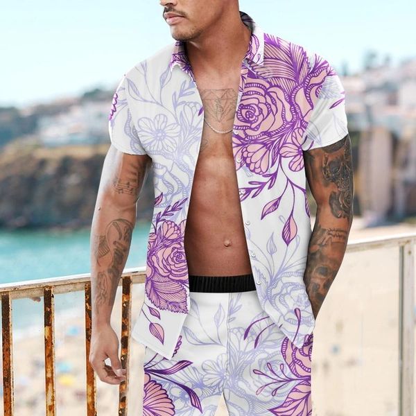 

jogging clothing summer men short-sleeved shirt with same color five-point pants 2 suits cardigan single button drawstring trouser pocke, Black;red