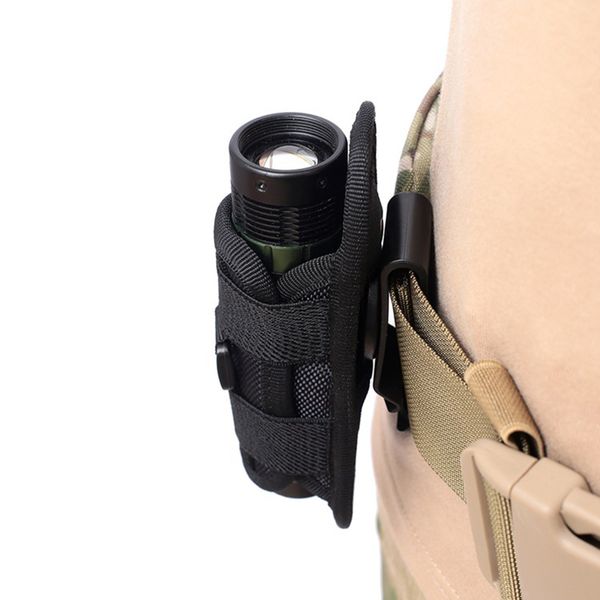 

360 degree rotatable flashlight pouch holster tactical waist packs bag for belt torch cover outdoor hunting hiking lighting survival kits