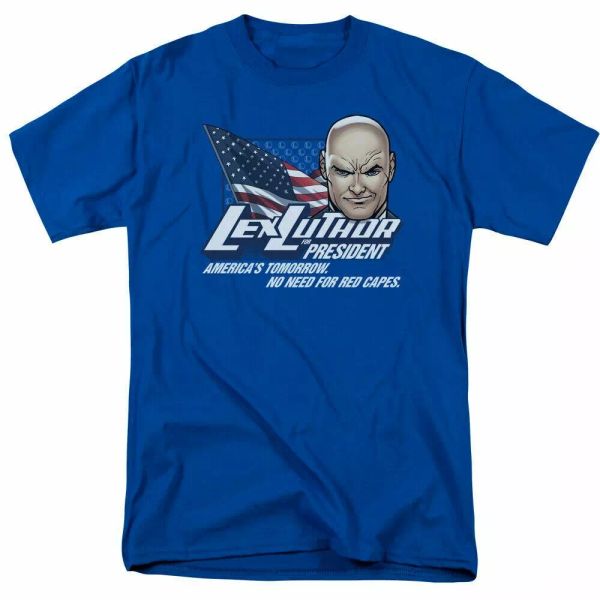 

superman lex for president t shirt mens licensed dc comic tee royal blue, White;black