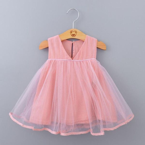 

girl's dresses 6-24 months baby lace flowers dress summer kids party princess costumes toddler clothes wedding sweet girls outfits, Red;yellow