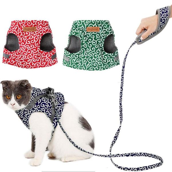 

cat collars & leads tang grass pattern harness pet chest strap traction rope dog