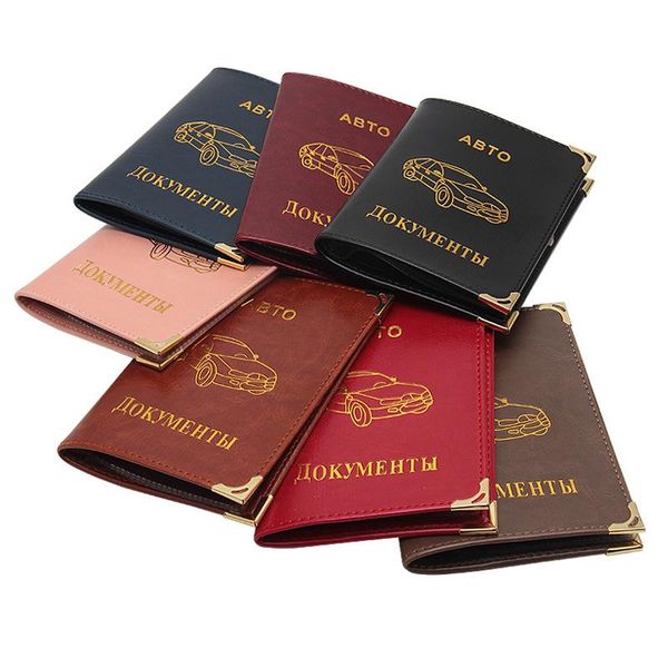 

card holders 2021 arrival russian auto driver's license bag pu leather cover for car driving documents credit holder wallet, Brown;gray