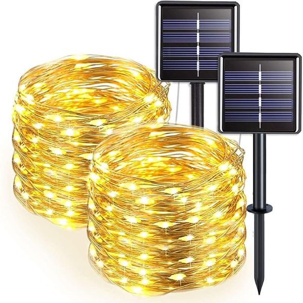 

strings 7/12/22/32m led solar lamp outdoor string lights waterproof garland fairy for holiday christmas party garden decoration