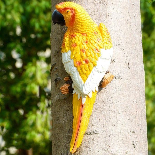 

resin artificial bird large statue ornament simulation parrot sculpture craft wall hanging garden sculptures decor decorations