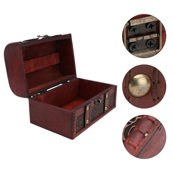 

storage bags 1pc wooden po prop retro adornment home decorative box jewelry case