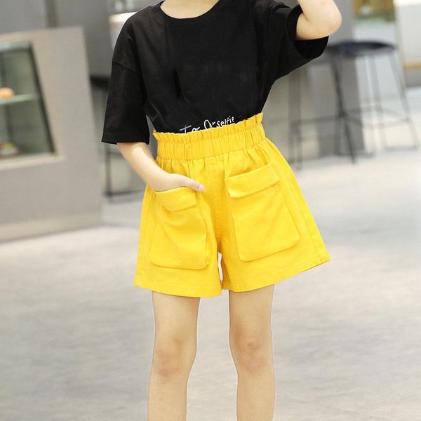 

kids clothing summer children shorts girl casual yellow baby children's, Black