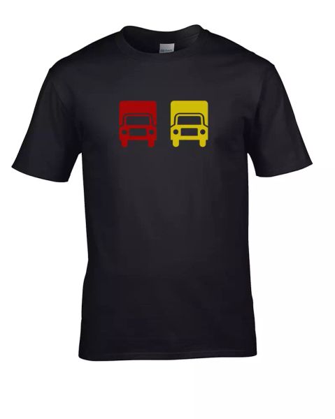 

red lorry, yellow lorry- funny tongue twister- men's t-shirt, White;black