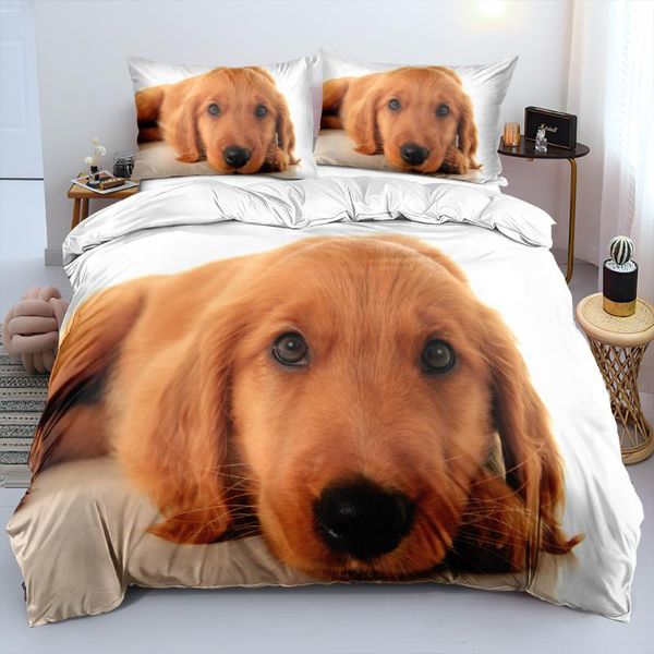 

bedding sets 3d white pet dog custom linens bed duvet cover comforter covers set pillowcovers twin king  double single size beddings