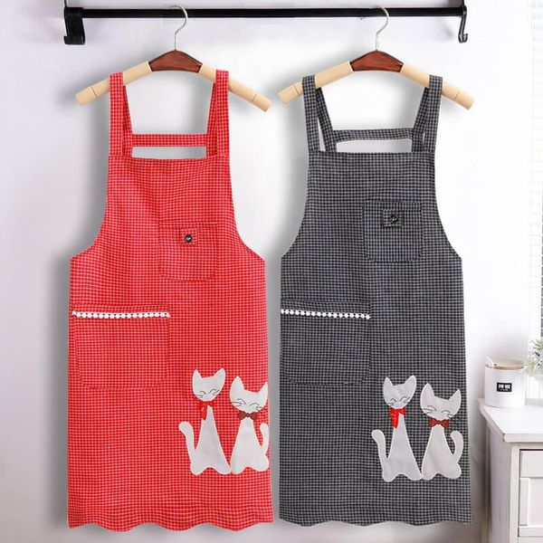 

aprons cotton apron kitchen household fashionable and lovely japanese waterproof oil-proof korean version of overalls