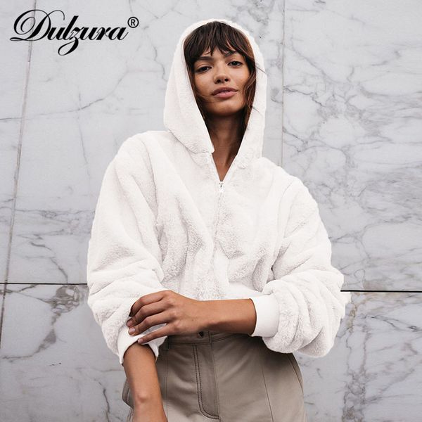 

2021 autumn winter women thick coats short jacket lambswool teddy hoodies warm streetwear clothes sweatshirt outwear, Black;white