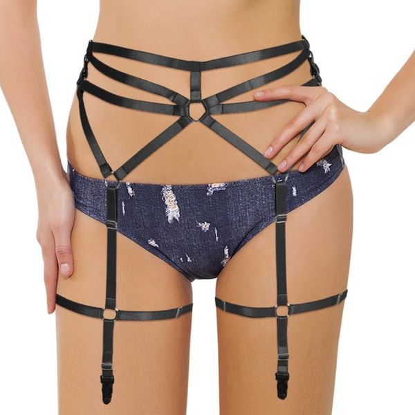

belts gothic women bondage harness spandex suspenders garter belt stockings anti-slip size socks clip clothes erotic lingerie, Black;brown