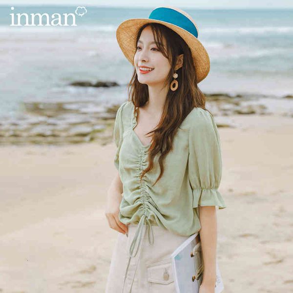 

blouses lace v-neck court style flimsy shir short bud sleeve blouse djhs, White