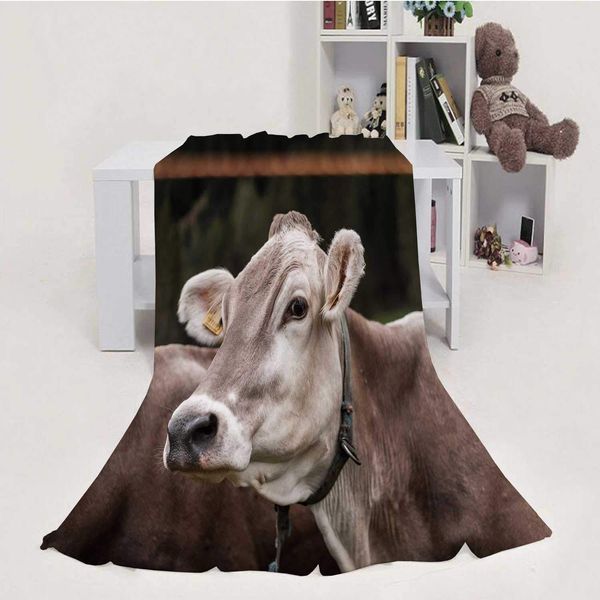 

Cow,House Flannel Throw Microfiber Blanket 50''x60''(WxL)