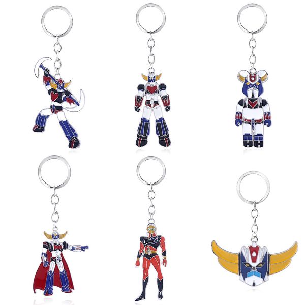 

anime cartoon mazinger z ufo robot grendizer enamel alloy keychain key chain keyring metal keychains accessories, Silver