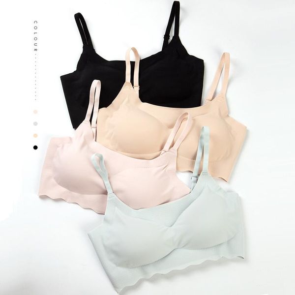 

sports bra seamless breathable fitness latex ice silk one piece non-wireless underwear women strap yoga gym clothing, White;black