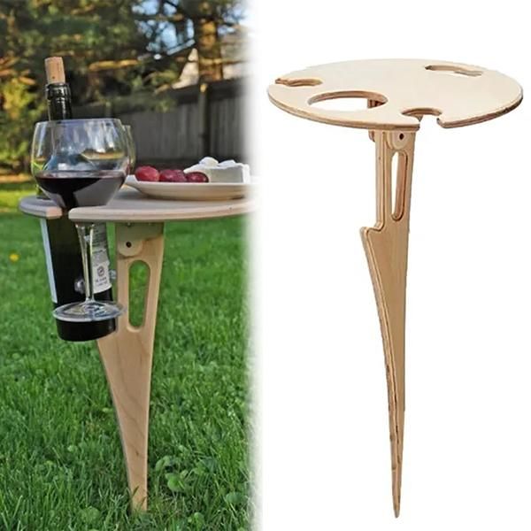 

40*20cm outdoor portable wine table wooden holder easy to carry picnic stylish mini for party camp furniture
