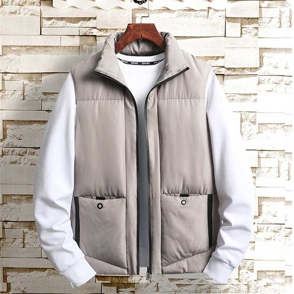 

stylish autumn winter warm sleeveless jacket male waistcoat slim fit casual coats mens colorful vest brand chalecos para hombre 211105, Black;white