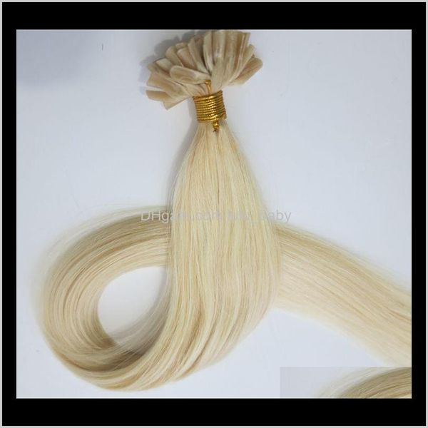 

50g 50strands pre bonded nail u tip brazilian indian human 18 20 22 24inch 60platinum blonde customized color sml2f prebonded hmzbl, Black