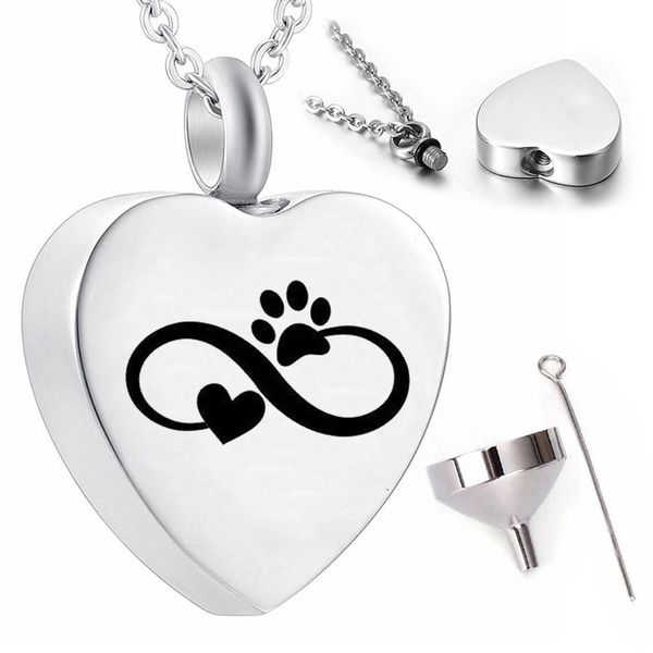 

wholesale heart-shaped pet dog ashes pendant souvenir cremation jewelry urn keepsake gift, Silver