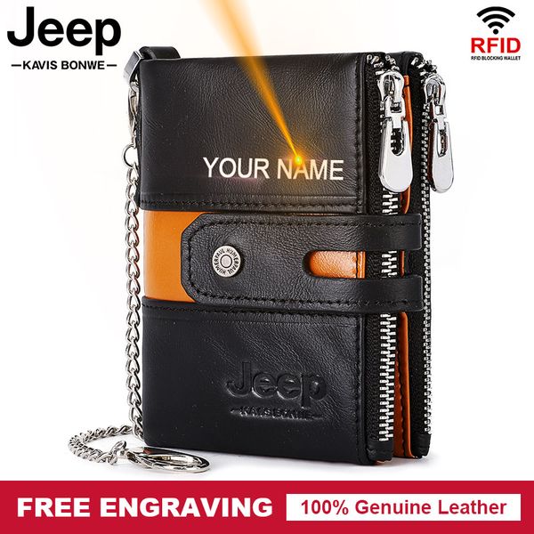 

men's splice 100% genuine leather coin pouch mini card holder double zipper portomonee slim pocket wallet, Red;black