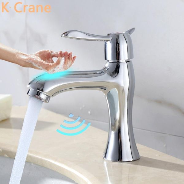 

sensor tap bathroom smart touch faucet deck mounted wash basin kraan single cold chrome grifo brass mitigeur salle de bain sink faucets