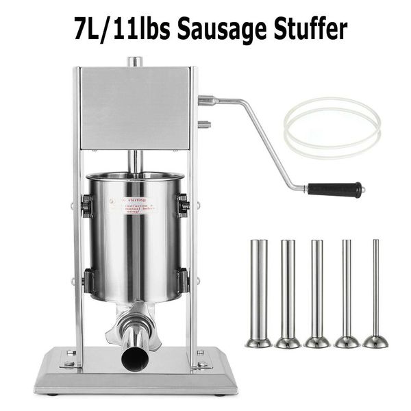 

meat grinders 20lbs sausage stuffer vertical stainless steel 7l two speed press filler