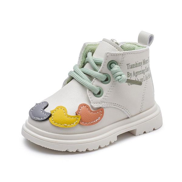 

boots cute cartoon children for girls boys shoes spring autumn pu leather baby fashion toddler kids, Black;grey