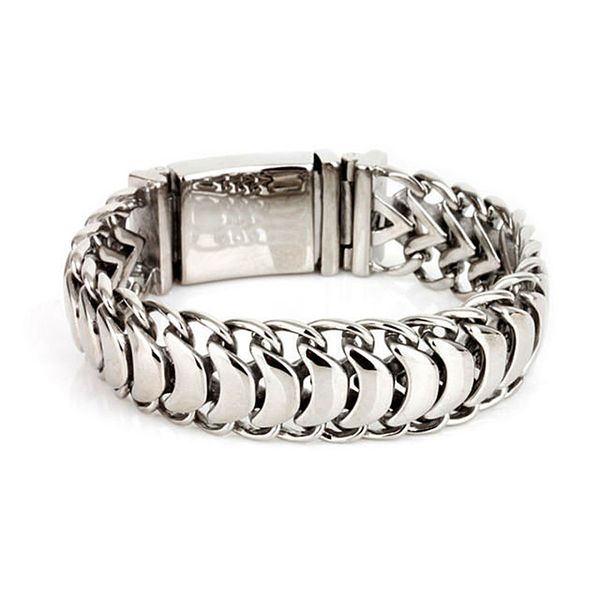 

mens hip hop bracelets 316l stainless steel pulseras punk jewelry men keel chain bracelets bangle fashion selling brace lace 22cm*19mm, Black