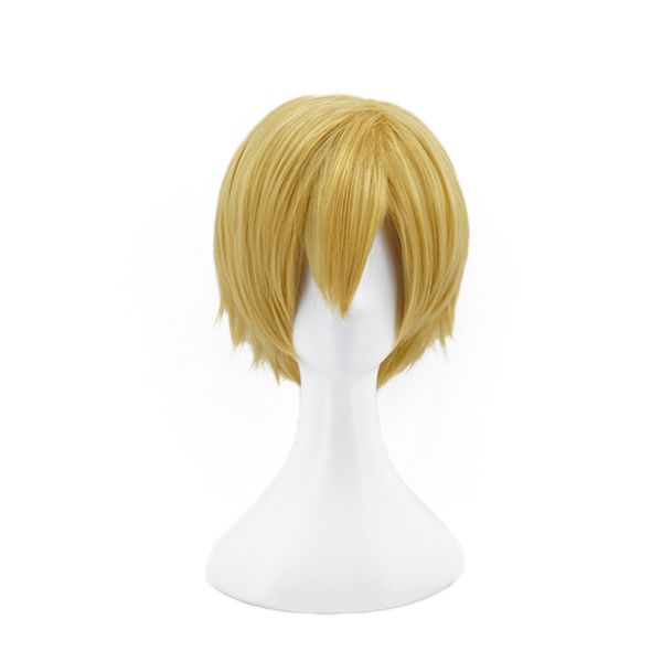 

my hero academia neito monoma cosplay wig boku no hero academia short linen blonde role play costume wig + wig cap, Black