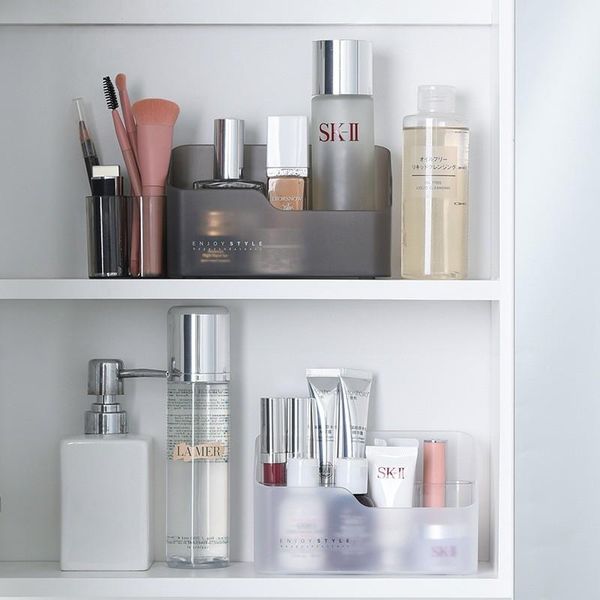 

storage boxes & bins plastic makeup box bathroom cosmetic organizer deskmake up jewelry case sundries table cabinet container