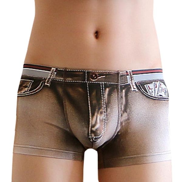 

underpants fashion denim men underwear boxer shorts male flat printing underware mens boxershorts boxers cueca masculina, Black;white