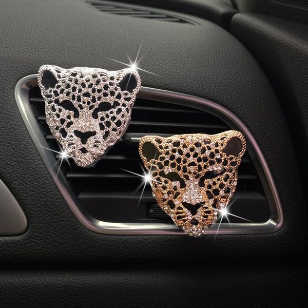 

car air freshener animal leopard outlet vent clip interior crystal flavoring for auto accessories solid perfume fashion