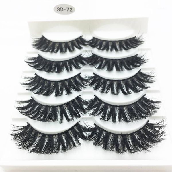 

5 pairs faux 3d mink lashes fluffy wispy false eyelashes natural long eyelash extension makeup handmade fake lash 3d-721